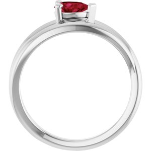 Platinum Lab-Grown Ruby Negative Space Ring