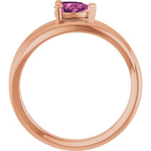 14K Rose Gold Natural Pink Tourmaline Negative Space Ring