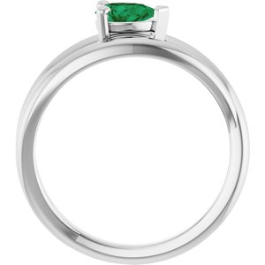 Platinum Lab-Grown Emerald Negative Space Ring