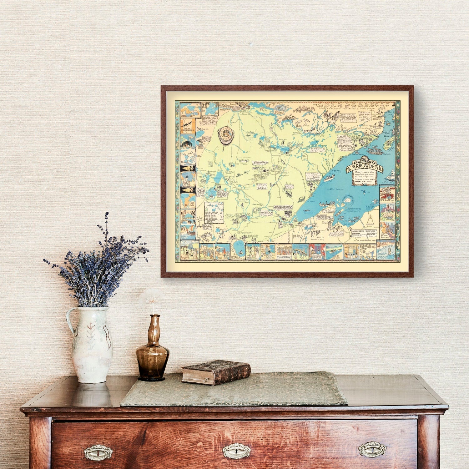 Vintage Pictorial Map of Arrowhead Region, MN 1929