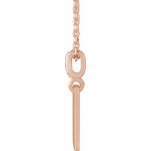 14K Rose .02 CTW Natural Diamond Faith Over Fear 16-18" Necklace