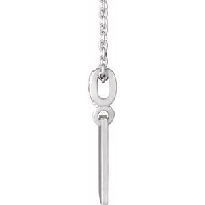 14K White .02 CTW Natural Diamond Faith Over Fear 16-18" Necklace