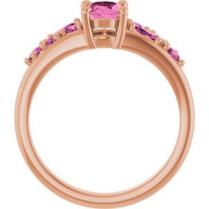 14K Rose Gold Lab-Grown Pink Sapphire & Natural Pink Tourmaline Ring