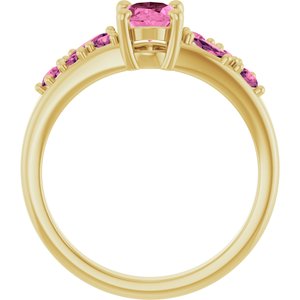 14K Yellow Gold Lab-Grown Pink Sapphire & Natural Pink Tourmaline Ring