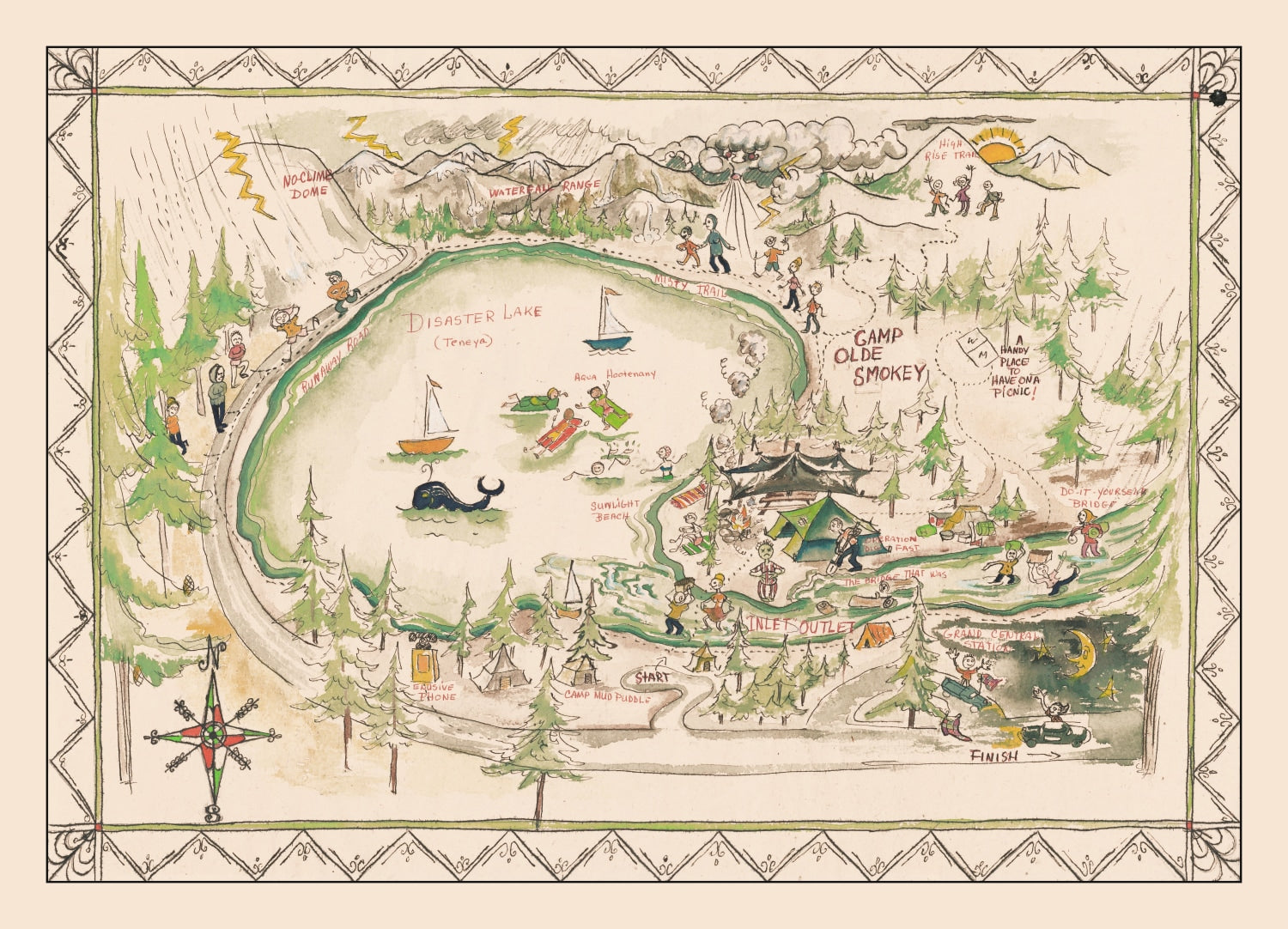Vintage Tenaya Lake Map 1950