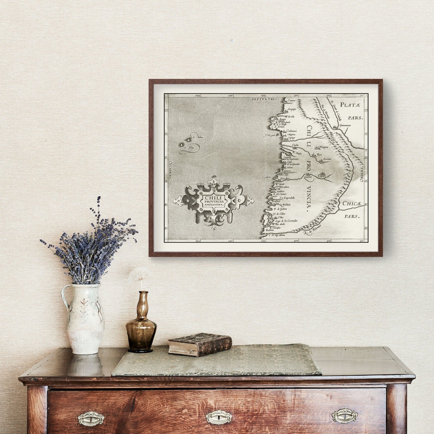 Vintage Map of Chile 1597