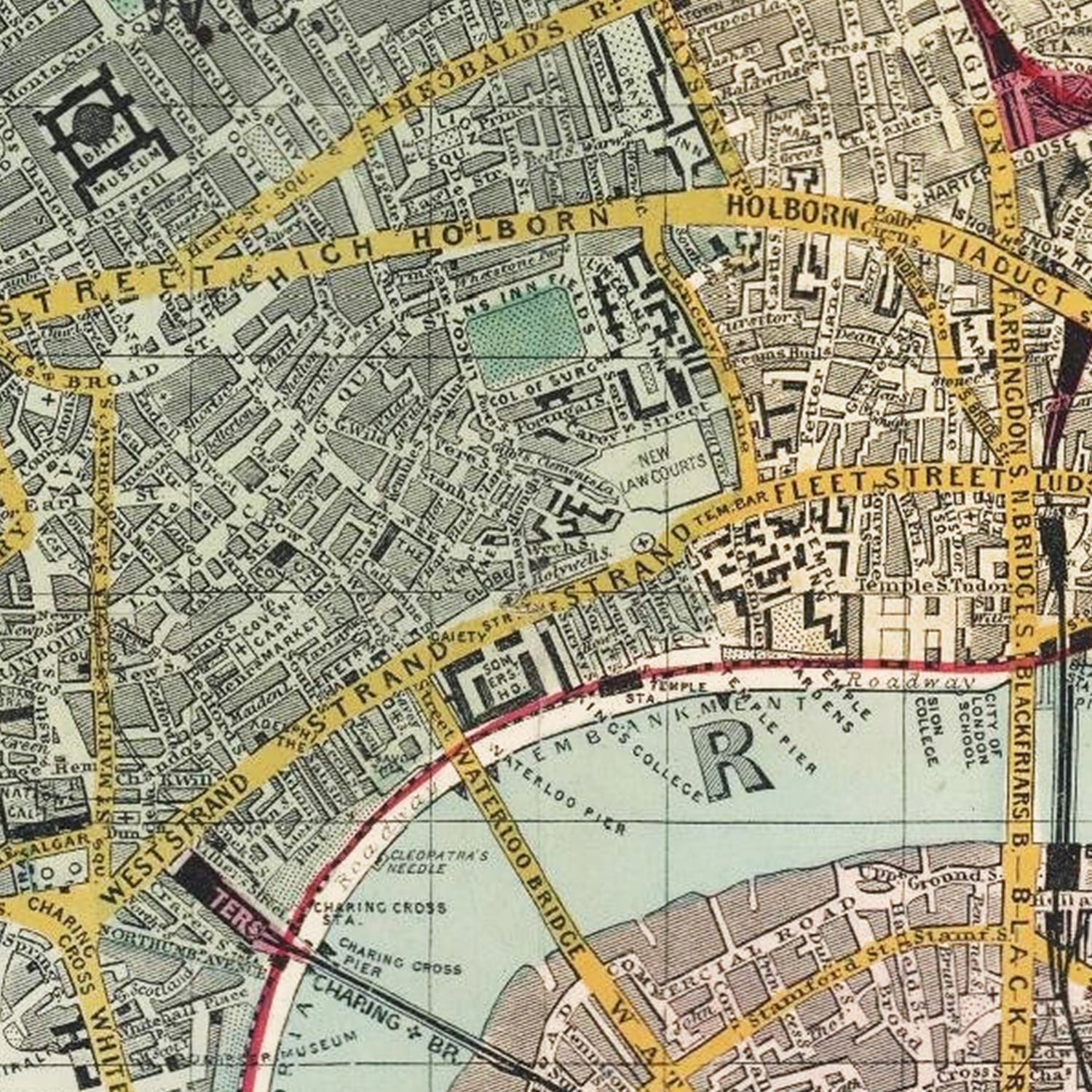 Vintage Map of London, England 1887