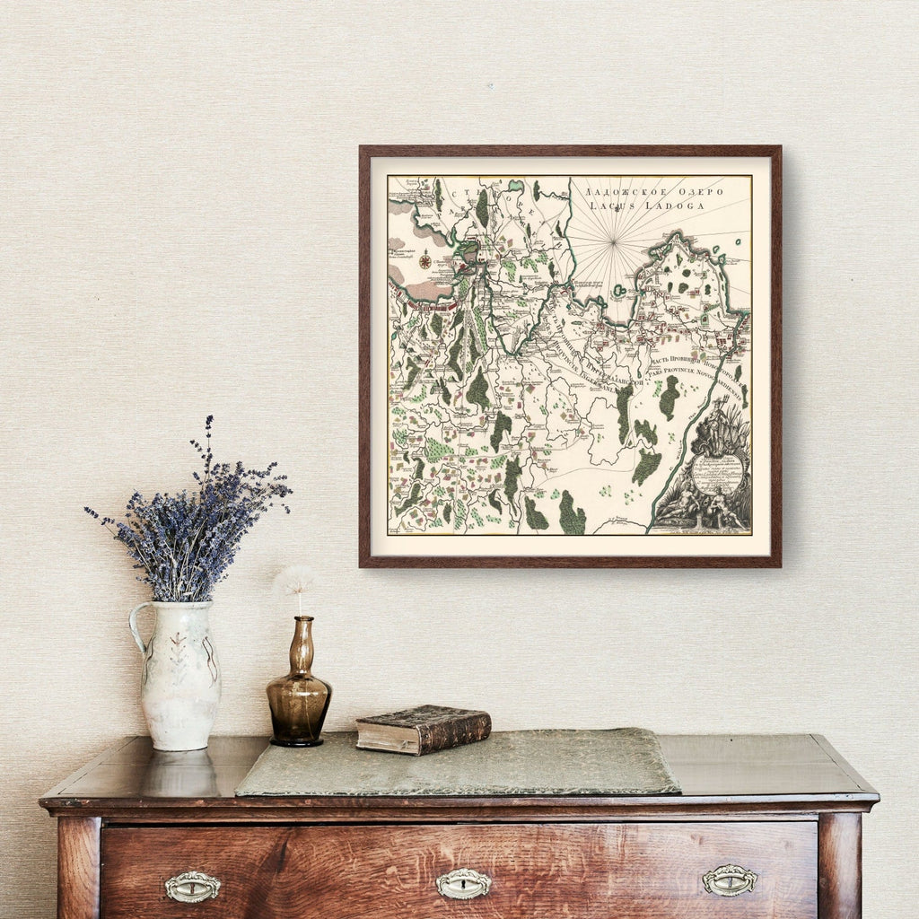Vintage Lake Ladoga Map 1760