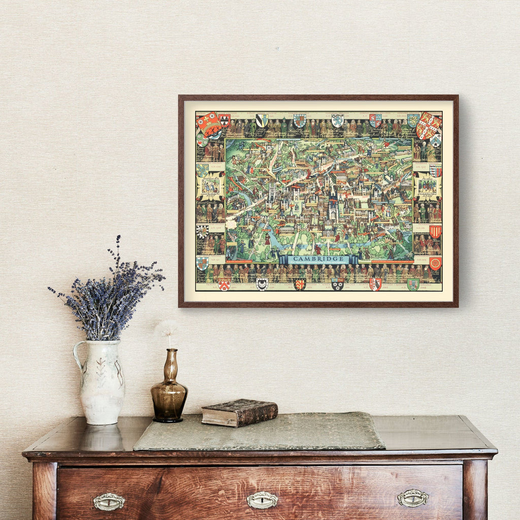 Vintage Map of Cambridge, England 1948