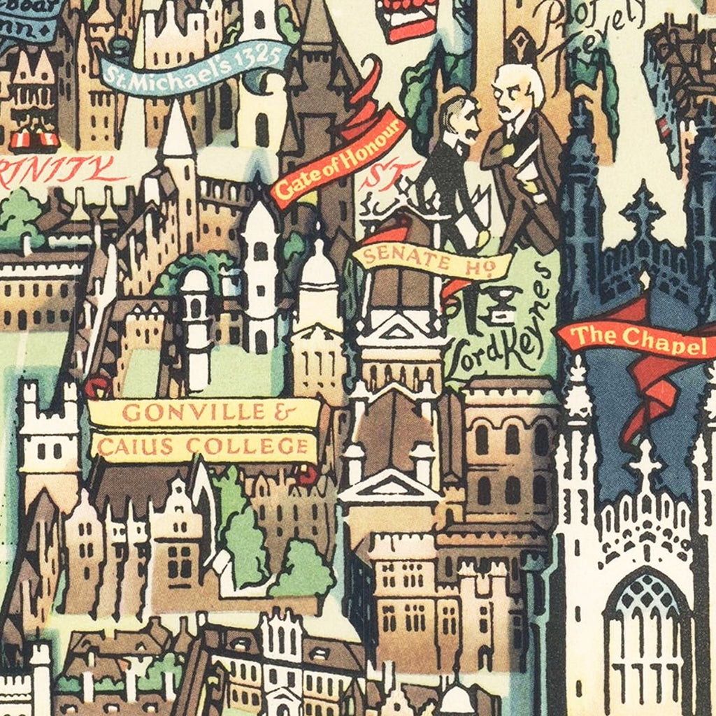 Vintage Map of Cambridge, England 1948
