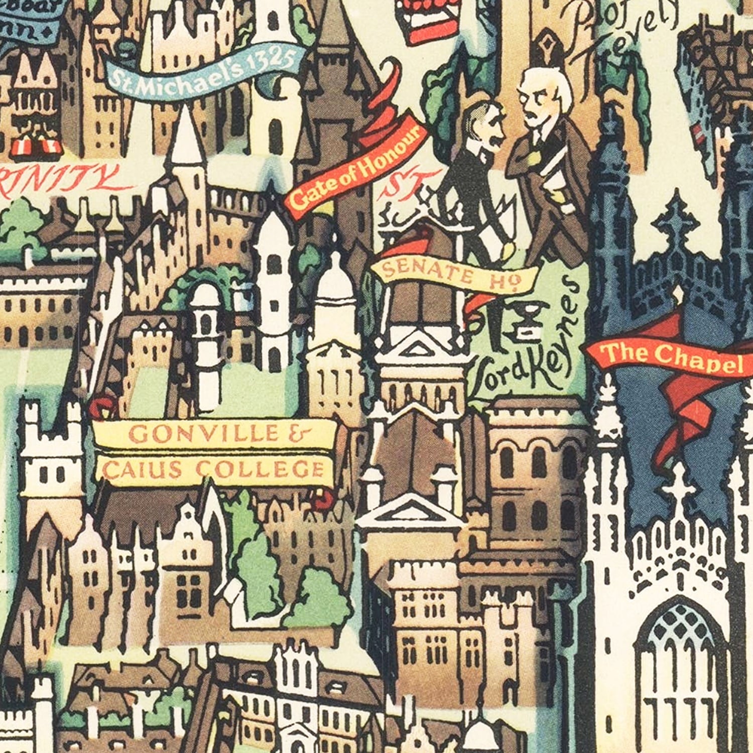Vintage Map of Cambridge, England 1948