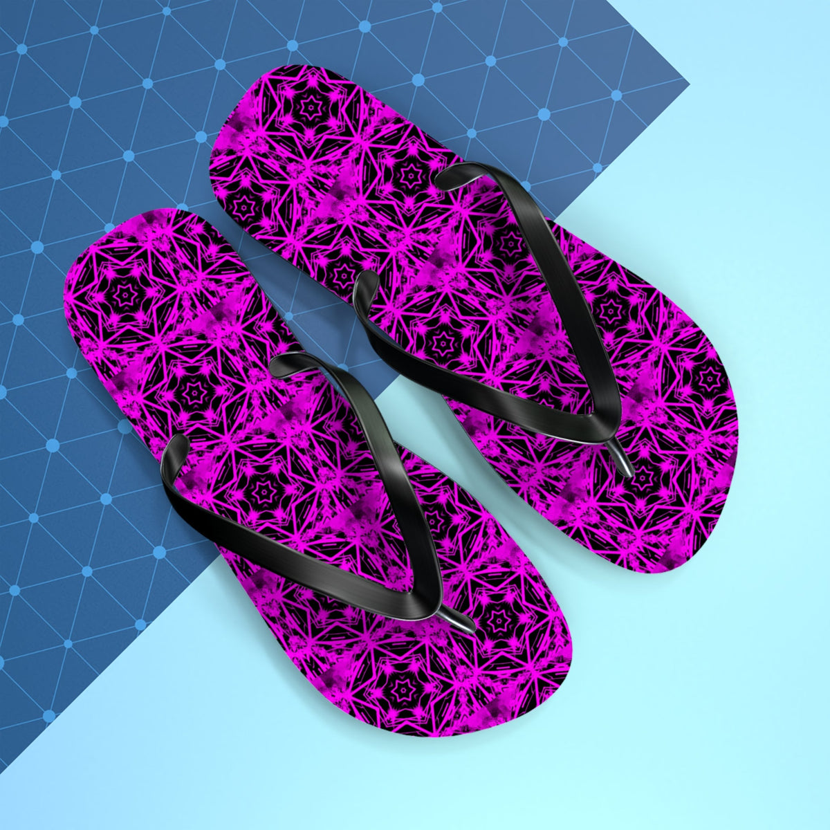Purple Star Pattern Flip Flops for Women