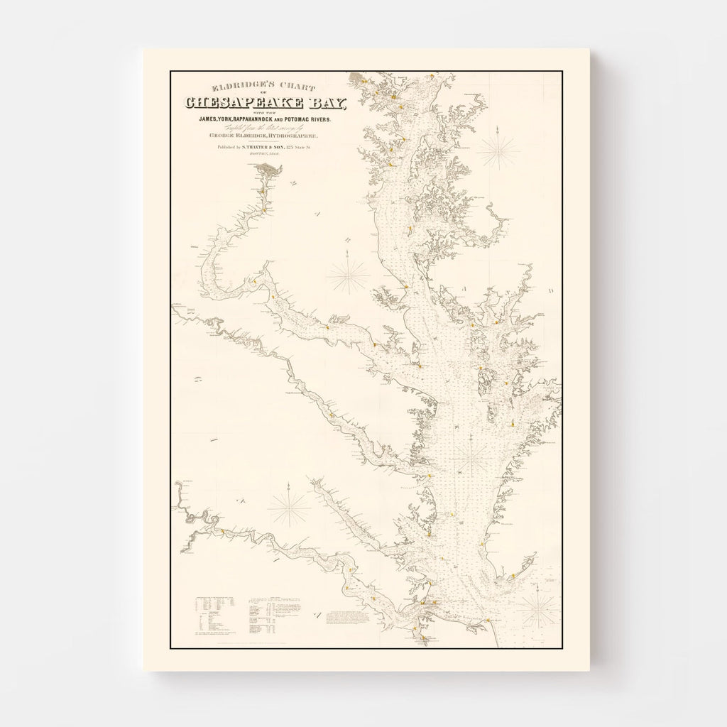 Vintage Chesapeake Bay Map 1868