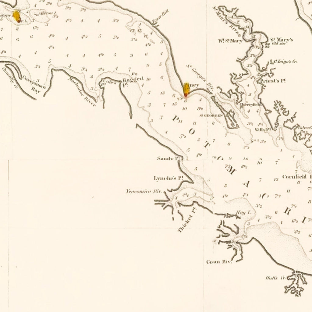 Vintage Chesapeake Bay Map 1868