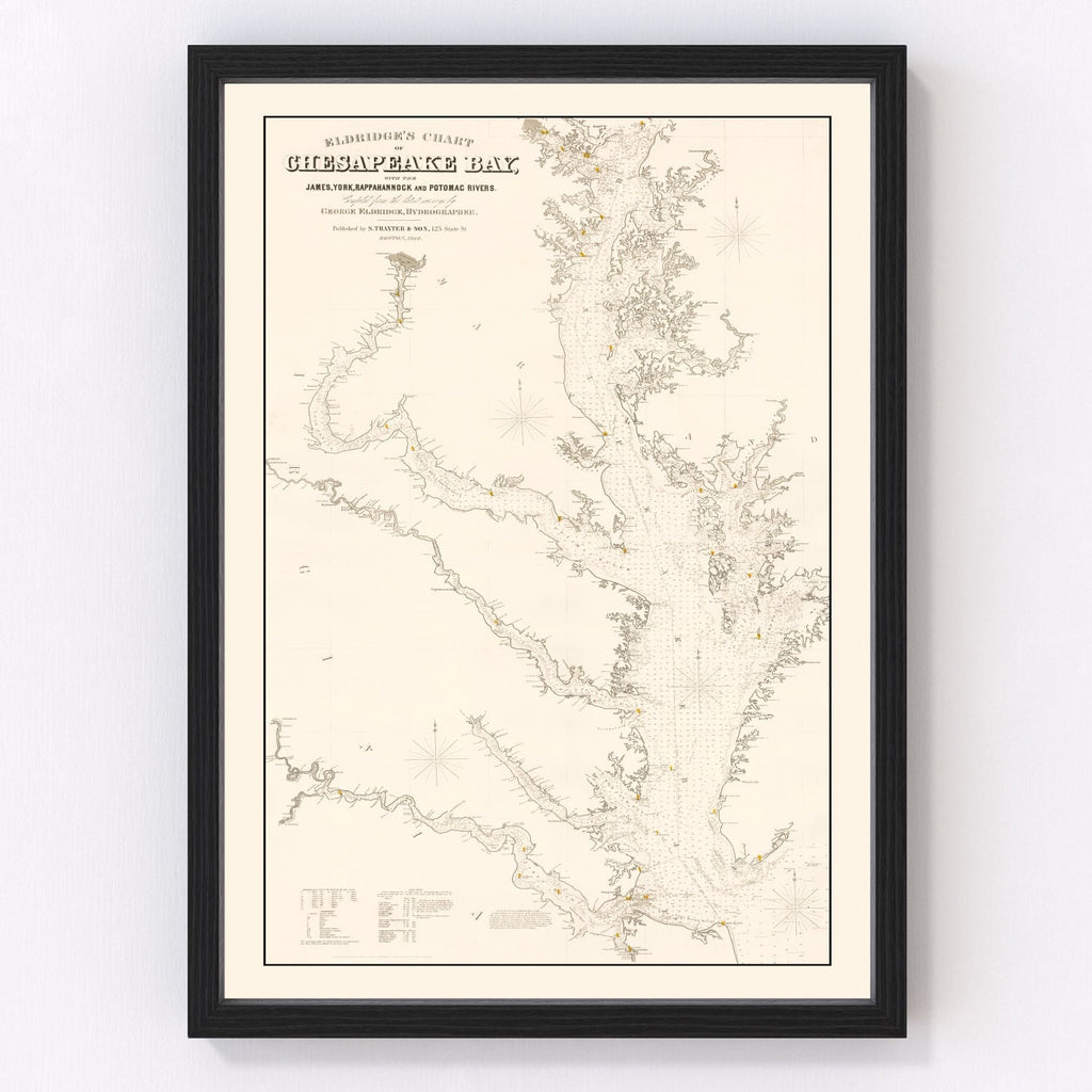 Vintage Chesapeake Bay Map 1868
