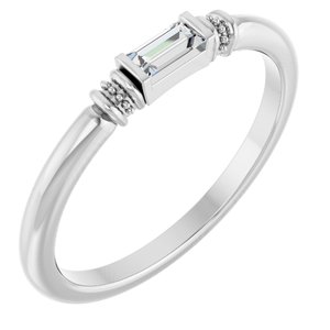 Platinum Lab-Grown Moissanite Stackable Ring