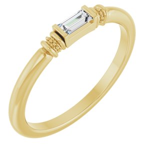 14K Yellow Gold Lab-Grown Moissanite Stackable Ring