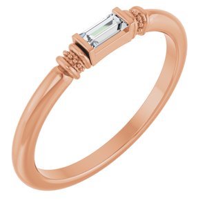 14K Rose Gold Lab-Grown Moissanite Stackable Ring