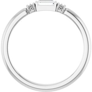 14K White Gold Lab-Grown Moissanite Stackable Ring