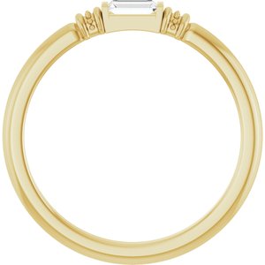 14K Yellow Gold Lab-Grown Moissanite Stackable Ring