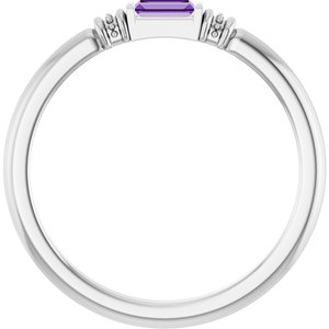 Sterling Silver Lab-Grown Purple Sapphire Stackable Ring