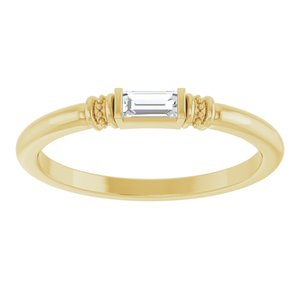 14K Yellow Gold Lab-Grown Moissanite Stackable Ring