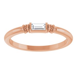 14K Rose Gold Lab-Grown Moissanite Stackable Ring