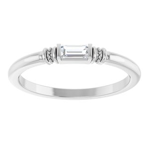 14K White Gold Lab-Grown Moissanite Stackable Ring