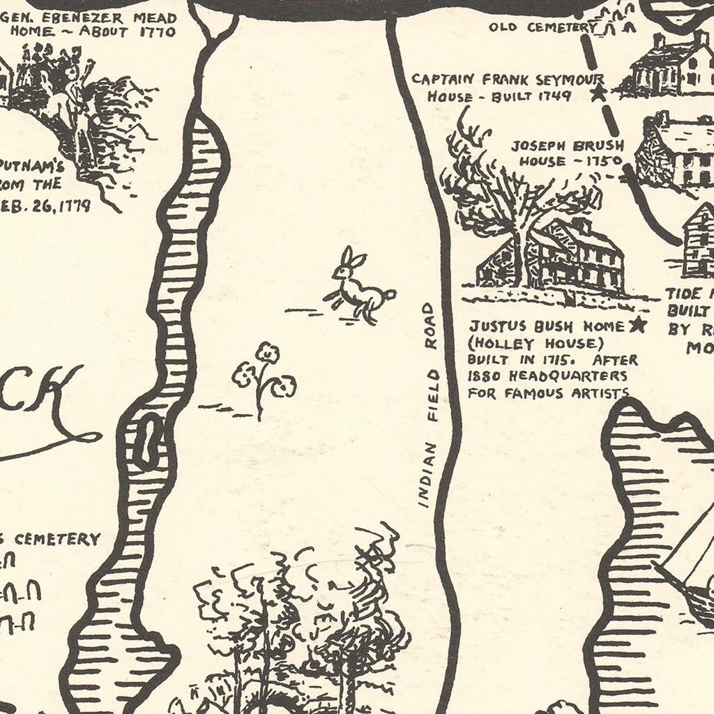 Vintage Map of Greenwich, Connecticut 1939
