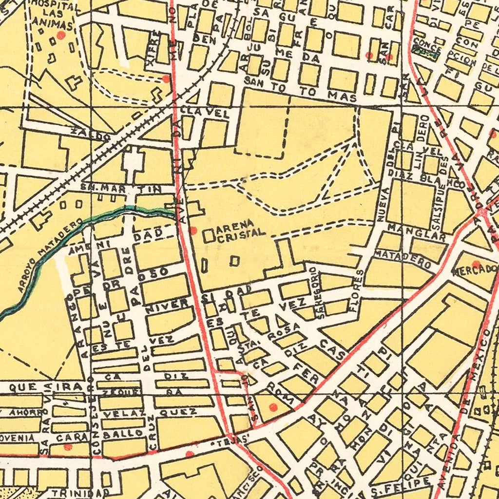 Vintage Map of Havana, Cuba 1945
