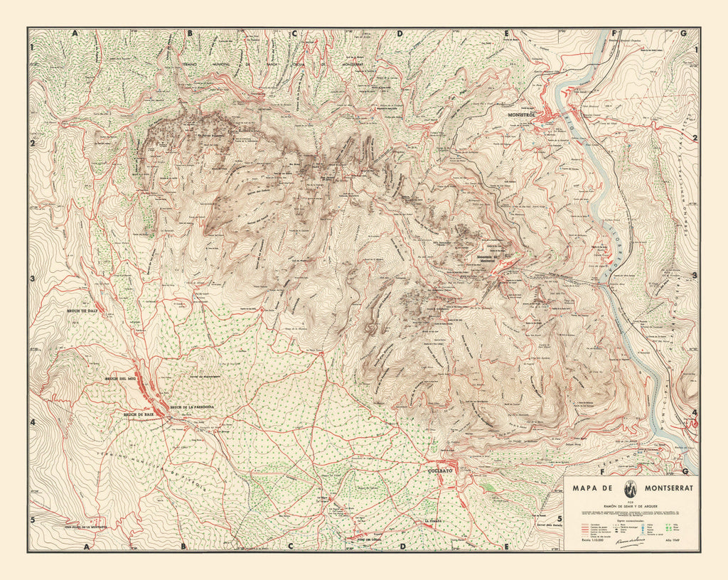 Vintage Montserrat Map 1949