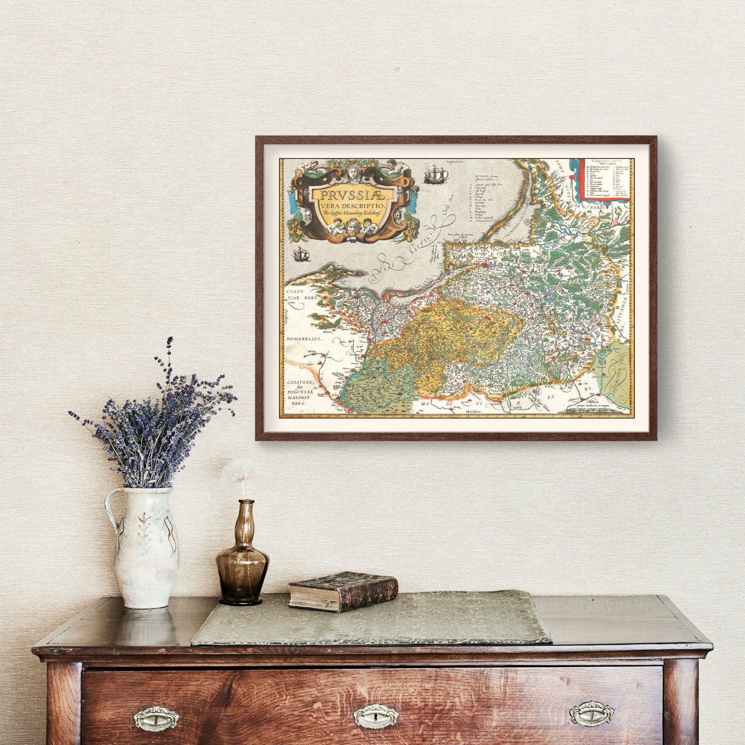 Vintage Map of Prussia 1595