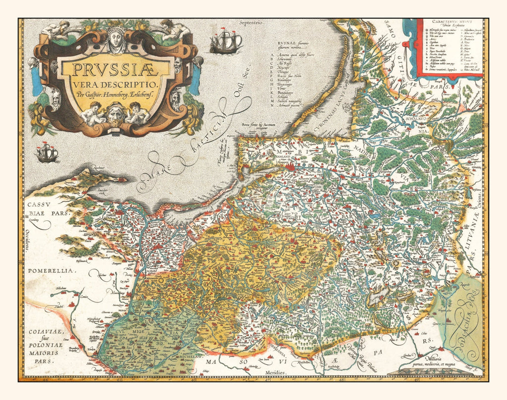 Vintage Map of Prussia 1595
