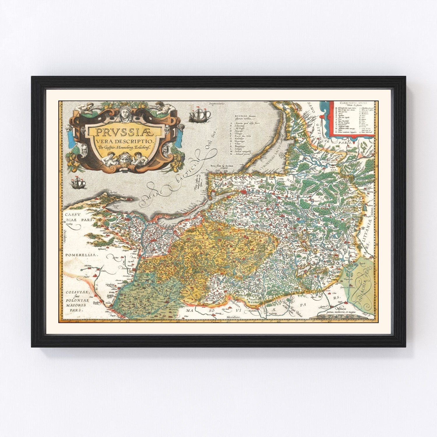 Vintage Map of Prussia 1595