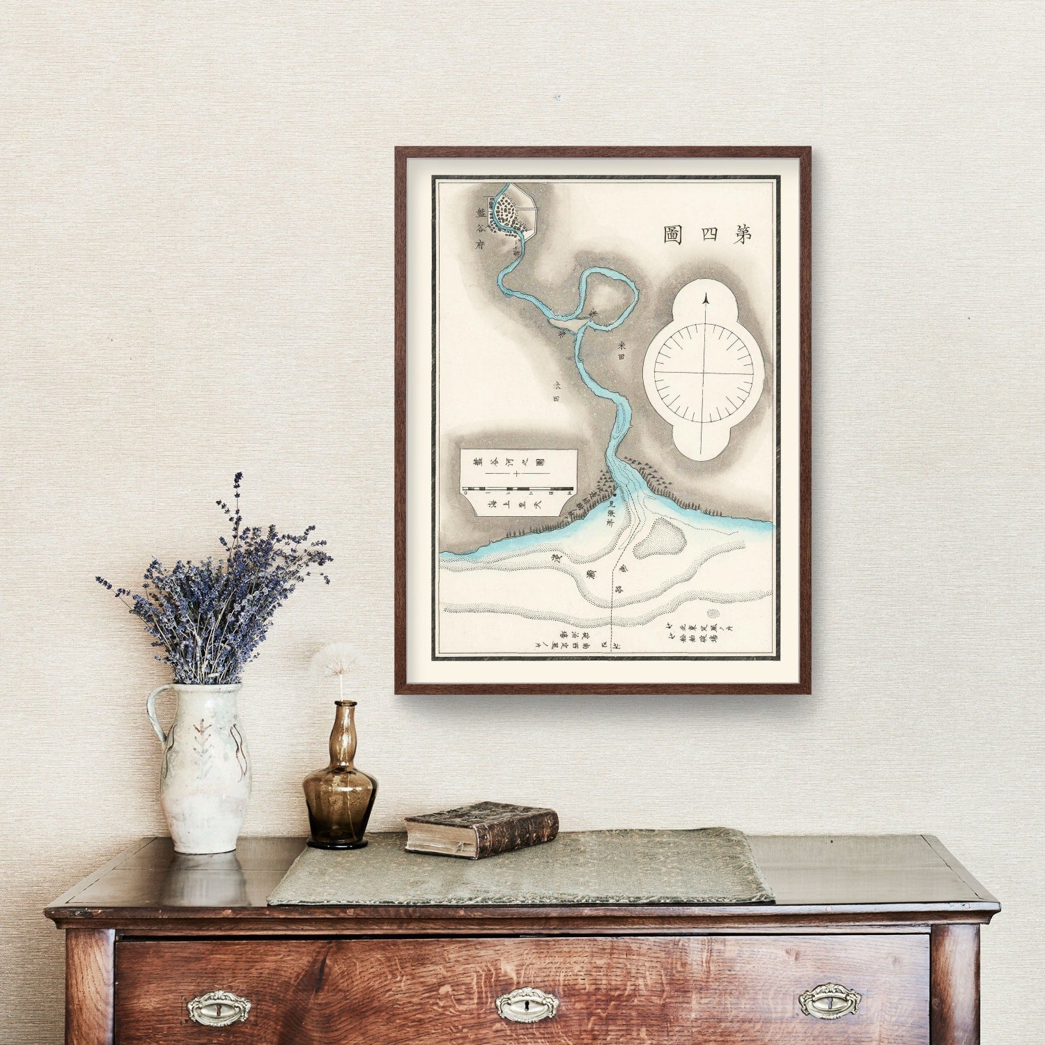 Vintage Map of Bangkok, Thailand 1875