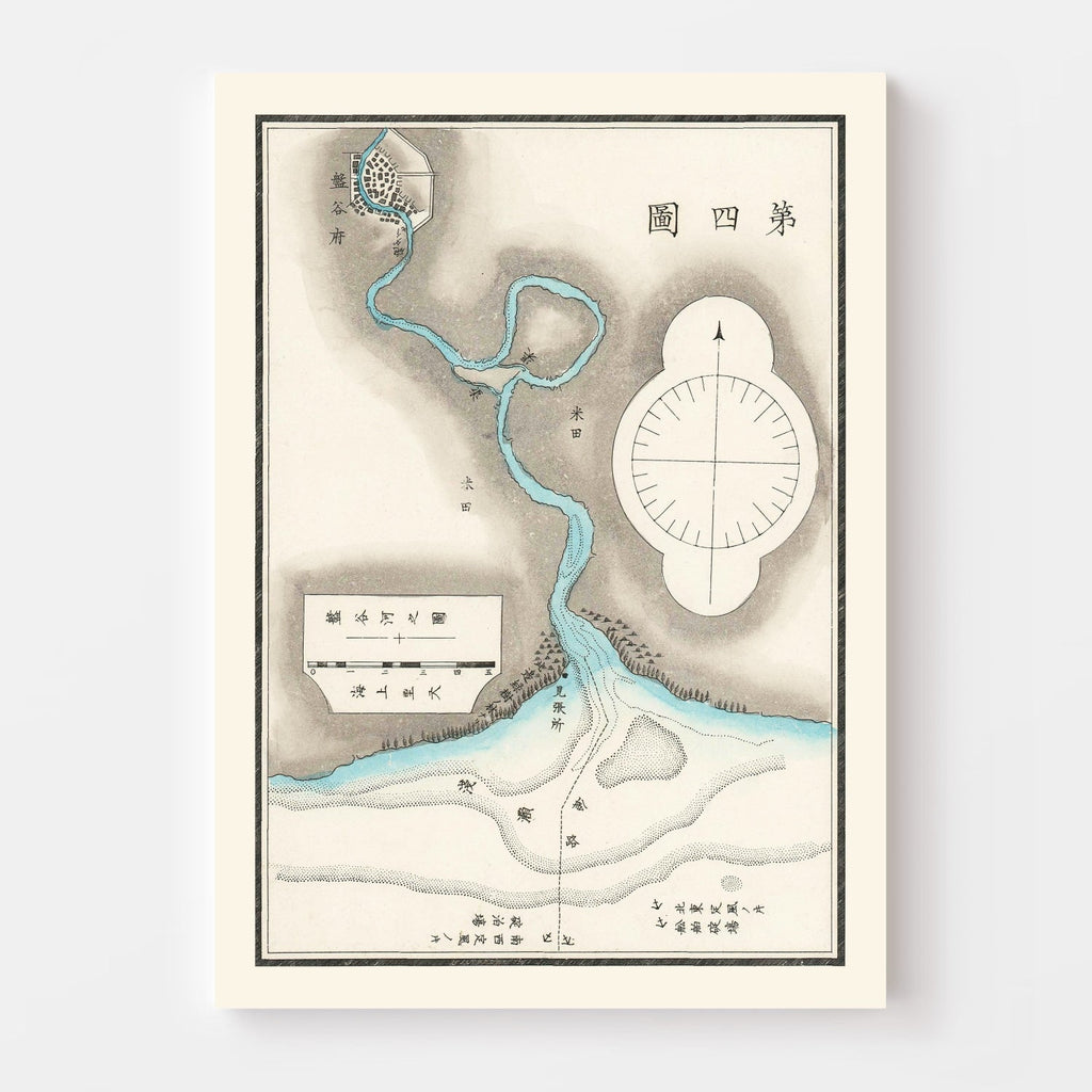 Vintage Map of Bangkok, Thailand 1875