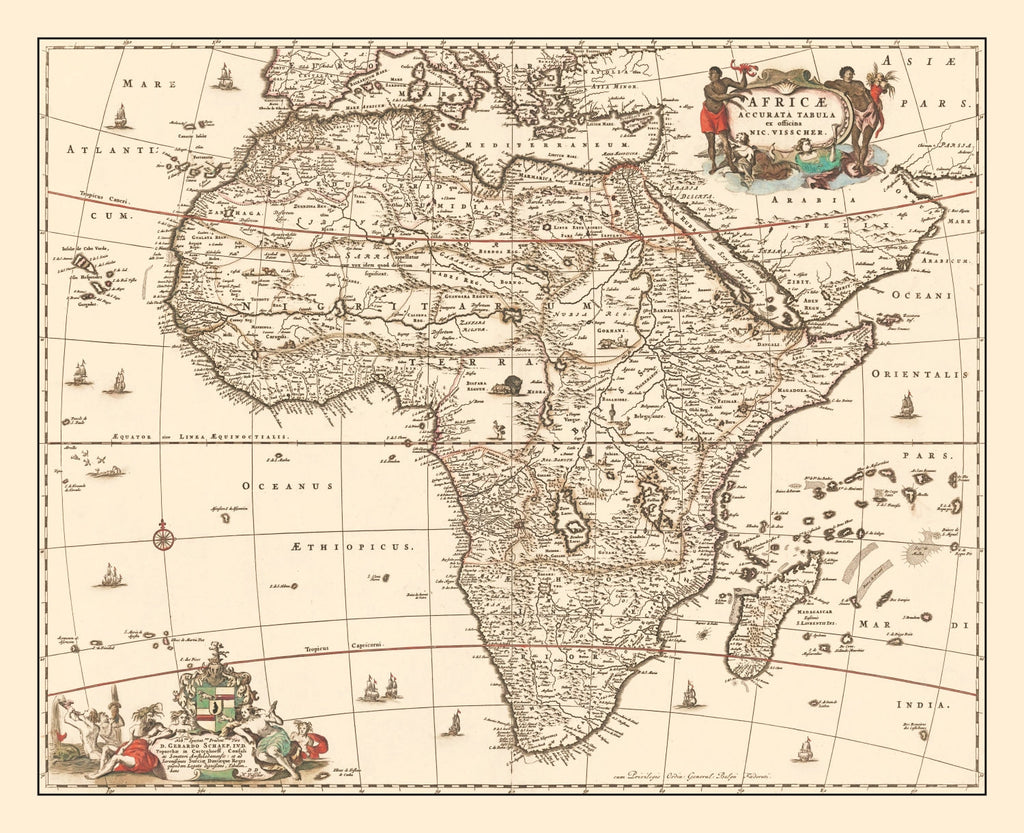 Vintage Africa Map 1658