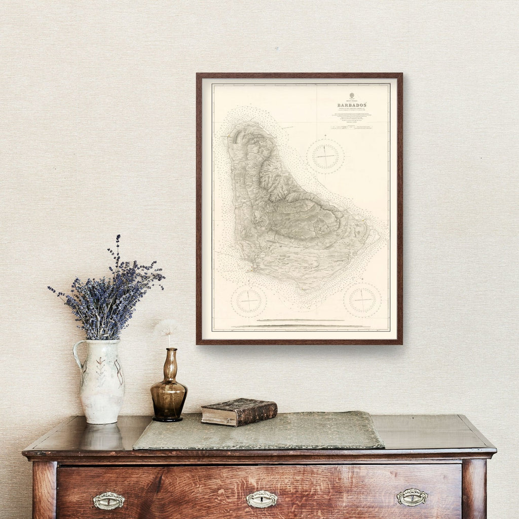 Vintage Barbados Nautical Map 1927