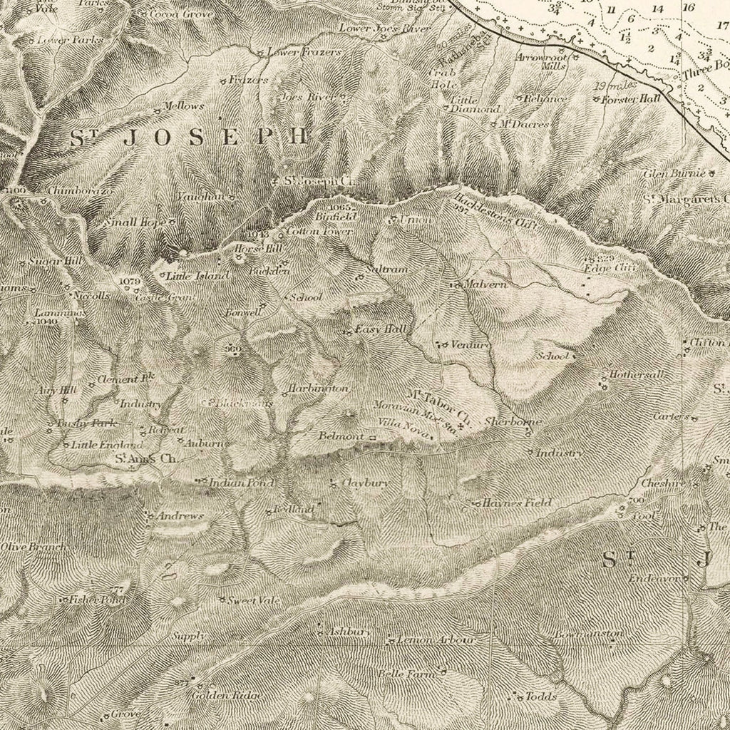 Vintage Barbados Nautical Map 1927