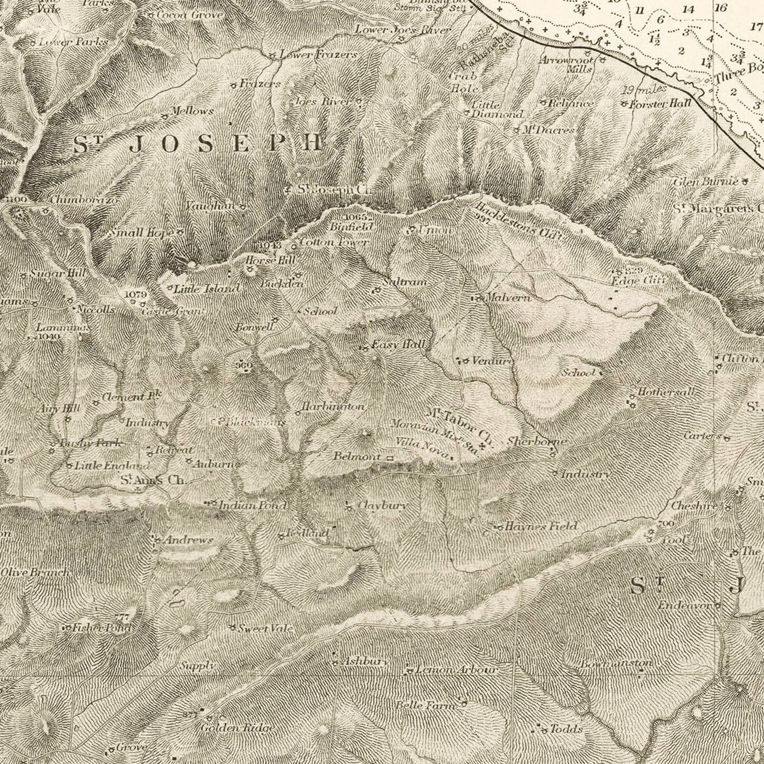 Vintage Barbados Nautical Map 1927