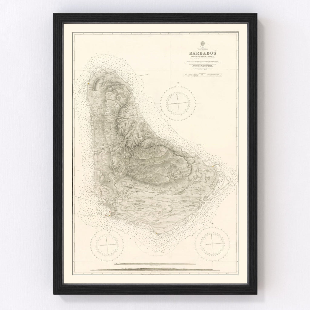 Vintage Barbados Nautical Map 1927