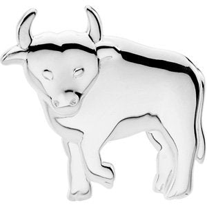 Sterling Silver Bull Brooch