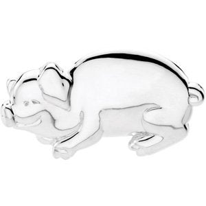 Sterling Silver Pig Brooch