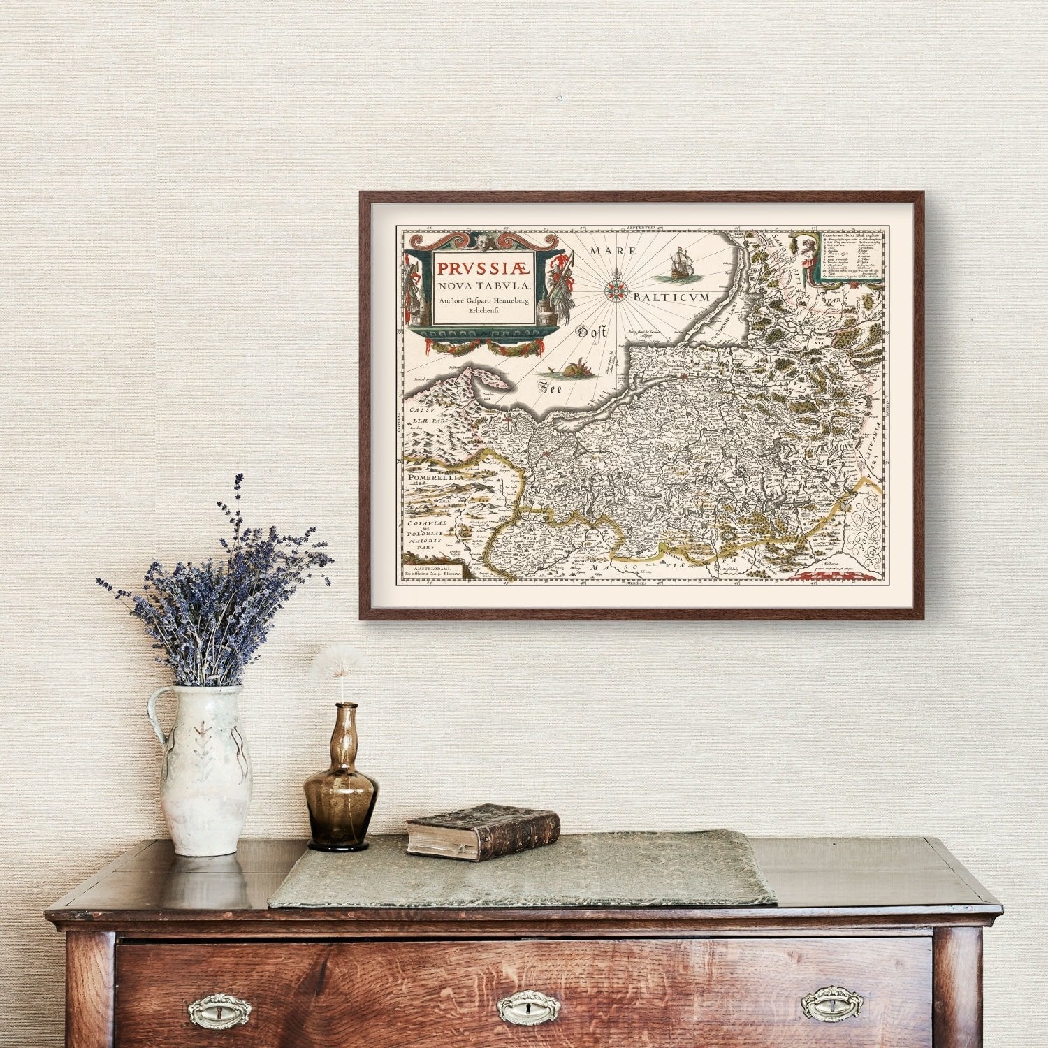 Vintage Map of Prussia 1635