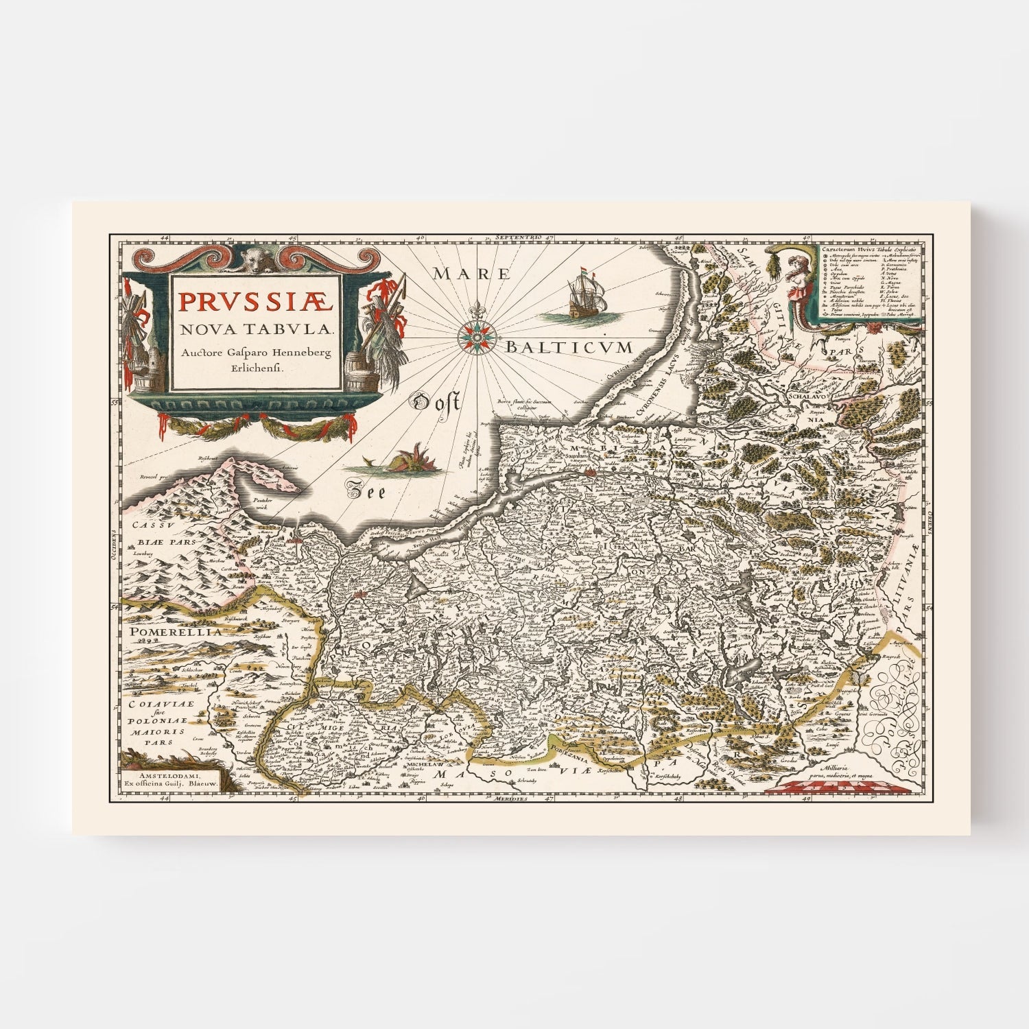 Vintage Map of Prussia 1635