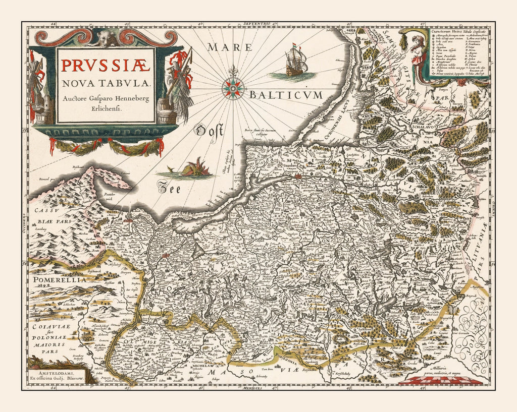 Vintage Map of Prussia 1635