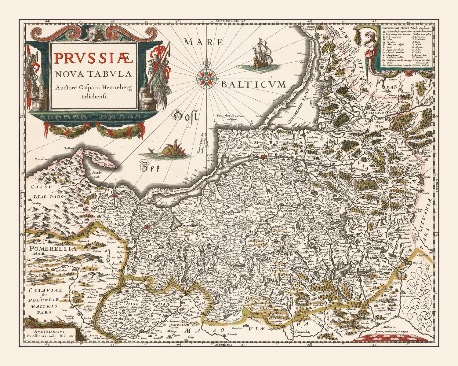 Vintage Map of Prussia 1635