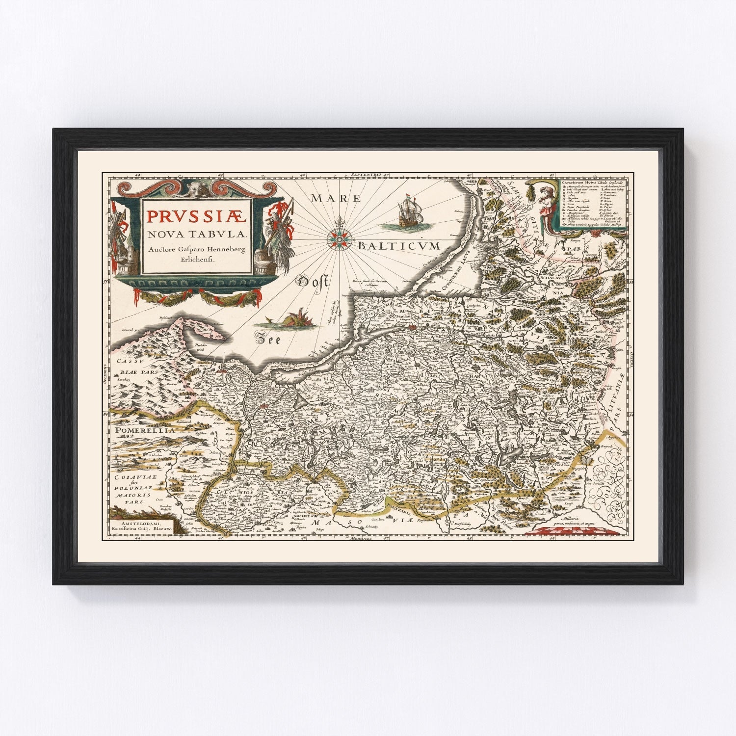 Vintage Map of Prussia 1635