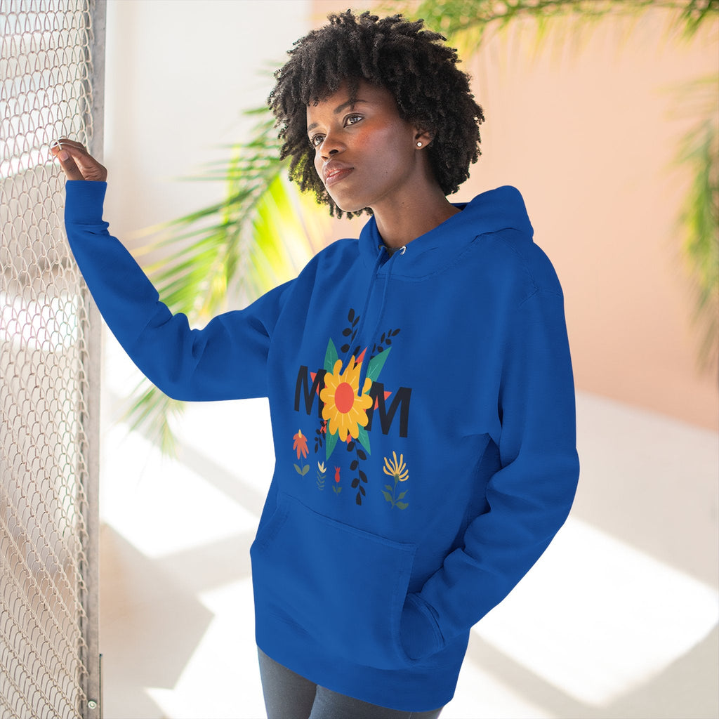 Mom Floral Pattern Three-Panel Fleece Hoodie