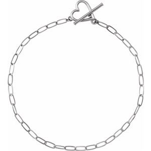 Heart & Paperclip-Style Bracelet